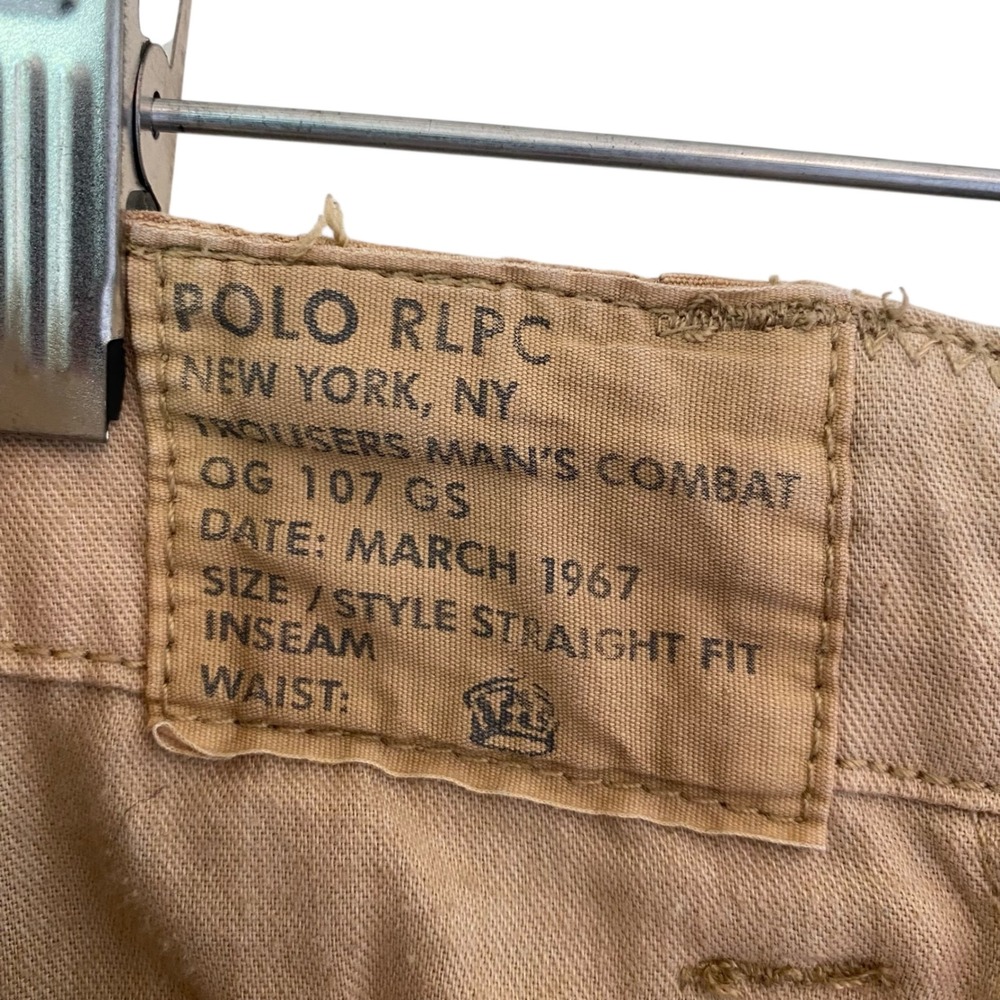 Polo Ralph Lauren RLPC Trousers 30x29 Combat Tan Pants OG 107 GS Military Cargo - Picture 2 of 14